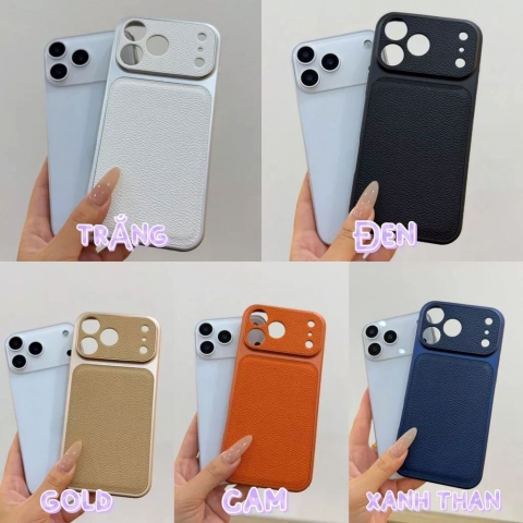 Ốp Lưng iPhone TPU Vỏ Vân Da, Bảo Vệ Camera Dành Cho iPhone 11-17/Mini/Plus/Pro/ProMax/Air