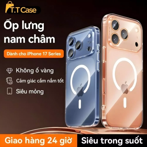 [Bóc Seal Để Dùng] Ốp Lưng Trong Suốt Magsafe Silicon Từ Tính Dành Cho IP 17/16/15 14/13/12/11 Pro/Plus/Promax